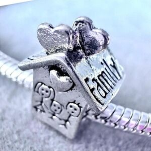 Silver Family House Charm fits PANDORA